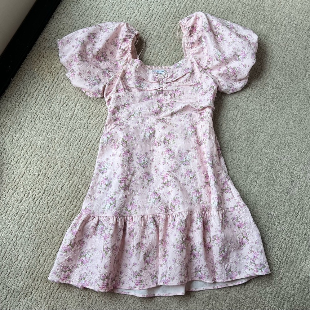 English Factory Puff Sleeve Mini Dress